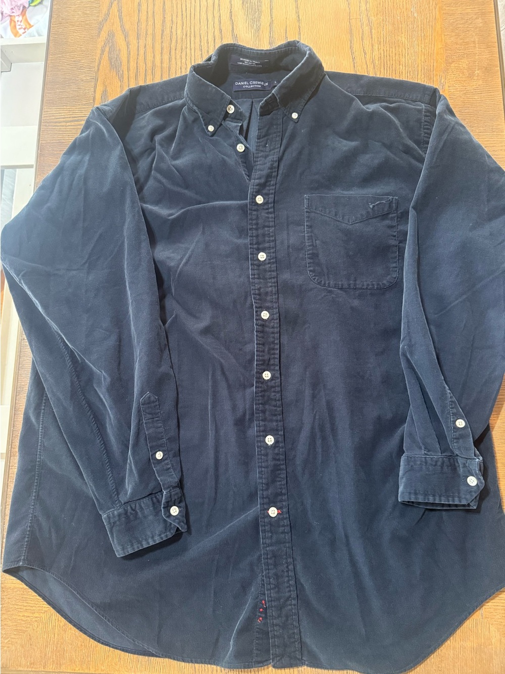 1990’s Daniel Cremieux Navy Button-Down Corduroy Shirt